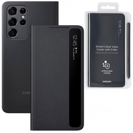 Samsung Samsung Clear View Cover + S Pen Stylus Pen EF-ZG99PCBEG for Galaxy S21 Ultra G998 |&nbsp;Black for sale