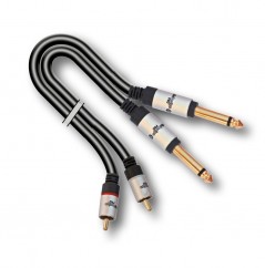 Scopri AUDIODESIGN PRO Cavo Adattatore X-PRO da 2 RCA M a 2 Jack 6,3 Mono da 3 mt in dettaglio